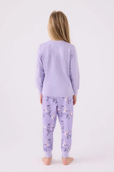 Roly Poly 3477 Princess Kız Çocuk Lila Uzun Kol Pijama Takım - 5