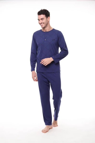 Pijadore 1400 Büyük Beden Erkek Uzun Kollu Pijama Takım - 6