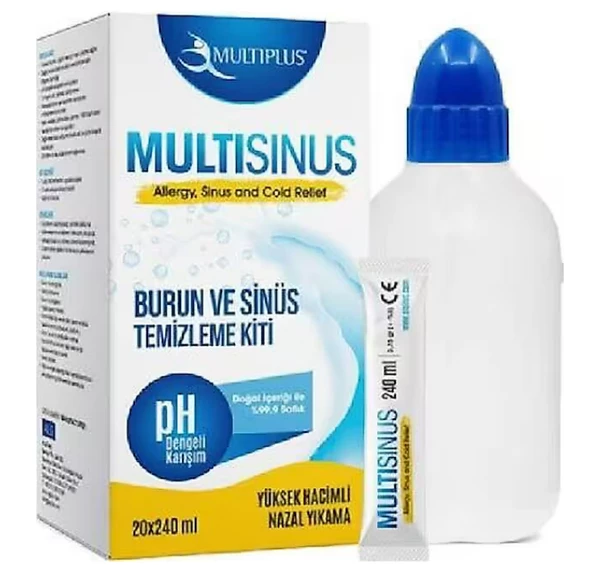 MULTİPLUS Multisinüs Burun ve Sinüs Temizleme Kiti 20x240 ML