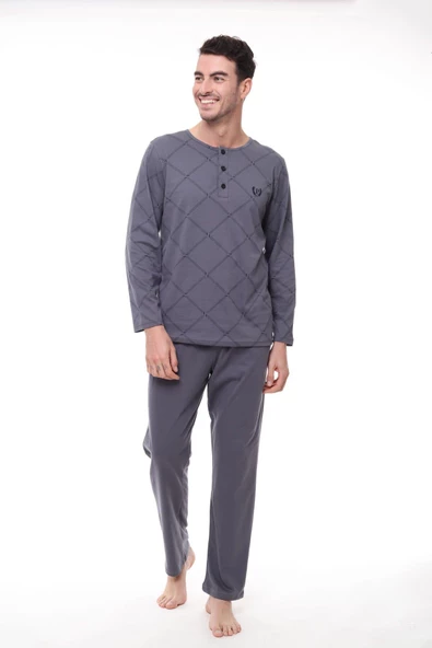 Pijadore 1400 Büyük Beden Erkek Uzun Kollu Pijama Takım