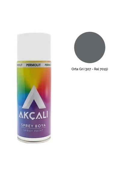 Akçalı Sprey Boya 307 Orta Gri Ral 7015 400 ml.