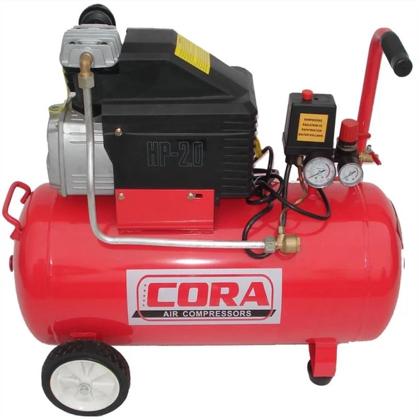 Cora 50 Lt. Kompresör 220V 2,5Hp 185L/min Tek Kademeli 8 Bar ZB2550