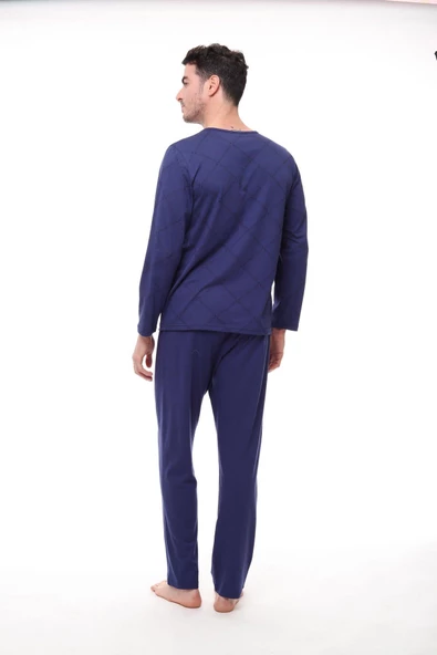Pijadore 1400 Büyük Beden Erkek Uzun Kollu Pijama Takım - 7