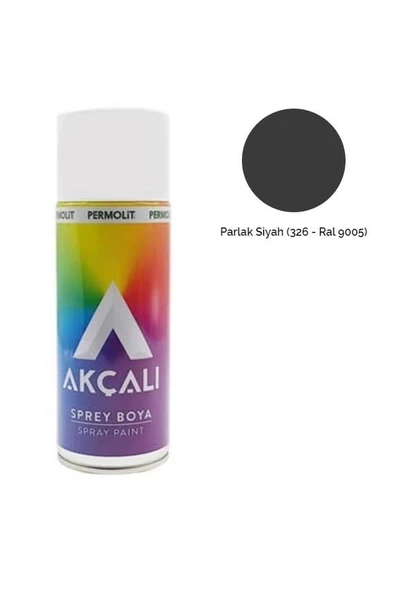 Akçalı Sprey Boya 326 Parlak Siyah Ral 9005 400 ml.