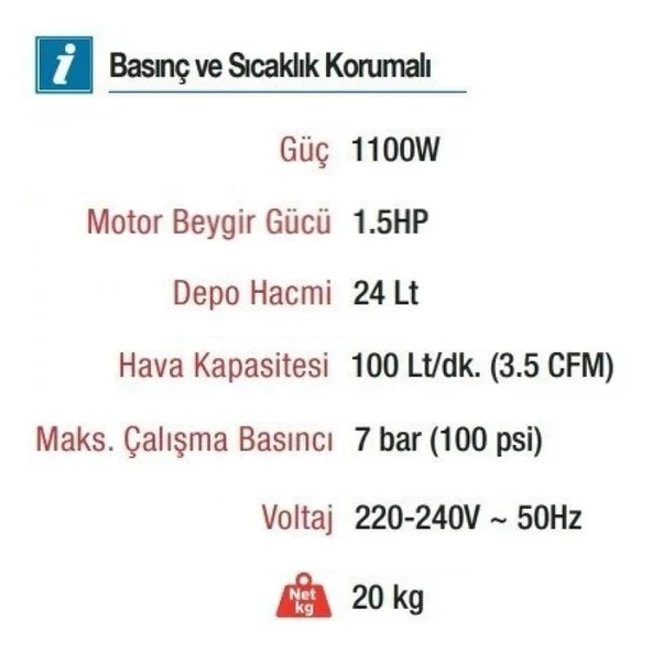 Vido 24 Lt. Sessiz Yağsız Kompresör 220V 1,5Hp 100L/min 7 Bar WD060212415 - 2