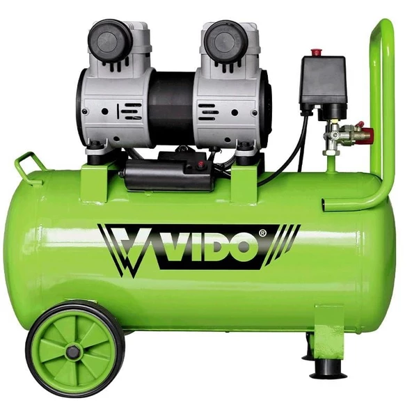 Vido 50 Lt. Sessiz Yağsız Kompresör 220V 2Hp 120L/min 8 Bar WD060215020