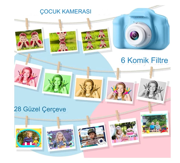 QASUL Akıllı Mini 1080P Dijital Fotoğraf Makinesi Hafıza Kartı Girişi/müzik/video/oyun Destekli - 3