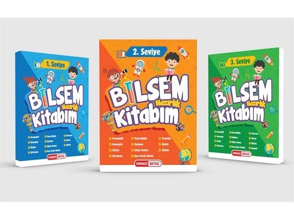 Kırmızı Beyaz Bilsem Hazırlık Kitabım Üçlü Set