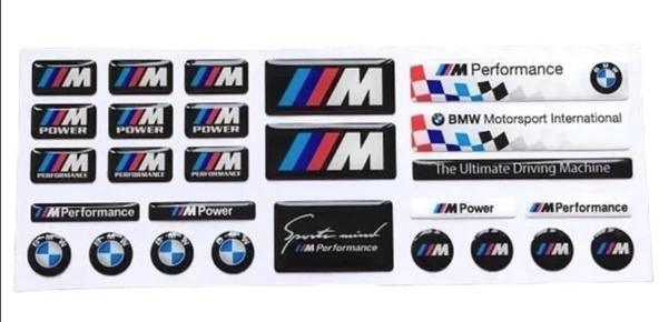 BMW & BMW M 27 Parça Damla Sticker Seti