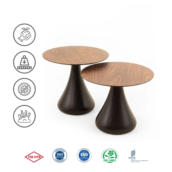 Mushroom Set Sehpa | Mantar Sehpa | Ceviz | Rehome - 7