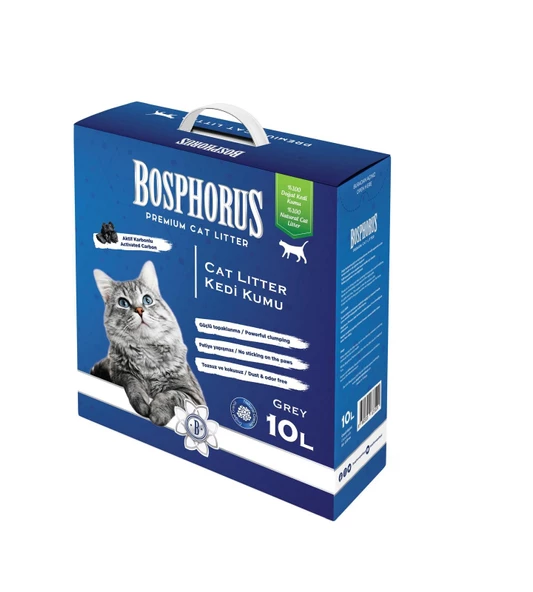 Aktif Karbonlu Hızlı Topaklanan Grey İnce Taneli Doğal Kedi Kumu 10 Lt X 3 Adet - 3