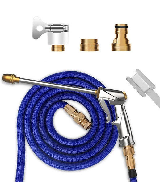 Coofbe 30Metre Ayarlanabilir Yüksek Basınçlı Oto Araç Yıkama Hortum Tabanca Seti Örgü Sulama Hortumu - Resim 2