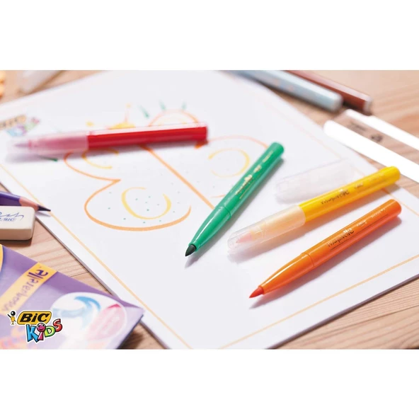 Bic Kids Visaquarelle Fırça Uçlu Keçeli Boya Kalemi 10 Renk - 3