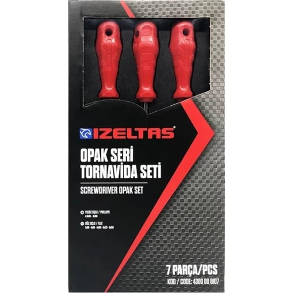 İzeltaş 7 Parça Opak Seri Tornavida Seti 4300 00 8107 - 3