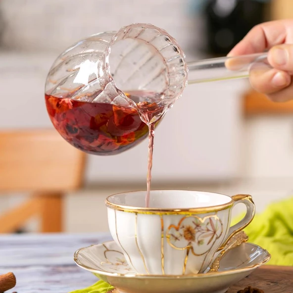 Kapris Borosilikat Isıya Dayanıklı Cam Cezve Kap-017 - 3