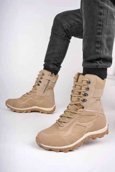 Muggo LOWA Garantili Tactical Askeri Fermuarlı ve Bağcıklı Postal Çöl Botu - 6