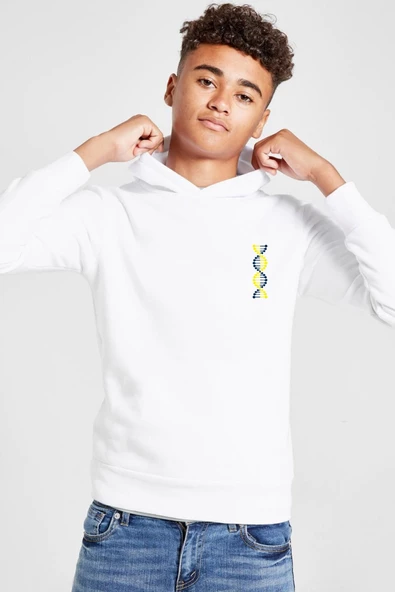 Sarı Lacivert Dna Beyaz Çocuk 3ip Kapşonlu  Sweatshirt