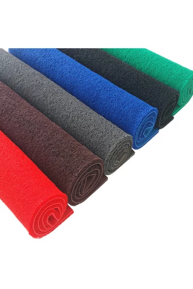 Kıvırcık Paspas Dış Mekan Paspası Kaymaz Karmaşık Yolluk 1x10 Metre 14mm Kırmızı - 2
