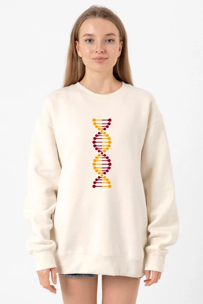 Sarı Kırmızı Dna Ekru Kadın 2ip Sweatshirt