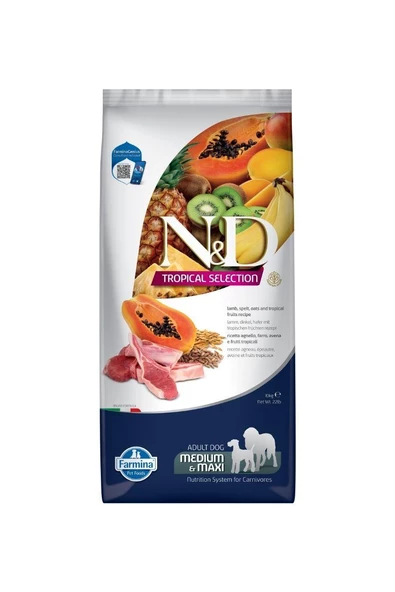 N&D Tropikal Selection Kuzulu Orta ve İri Irk Yetişkin Köpek Maması 10 Kg