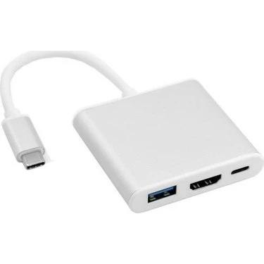 Technow 3'in 1 Type-C to Hdmi 4K USB 3.0 Çevirici Dönüştürücü Adaptör - Resim 10