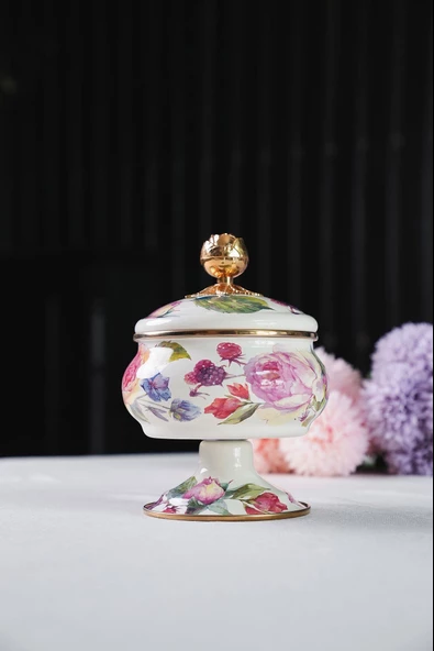 Miss Betty Rose Deluxe Ayaklı 18 Cm Emaye Şekerlik MİSS--16895-4 - 2