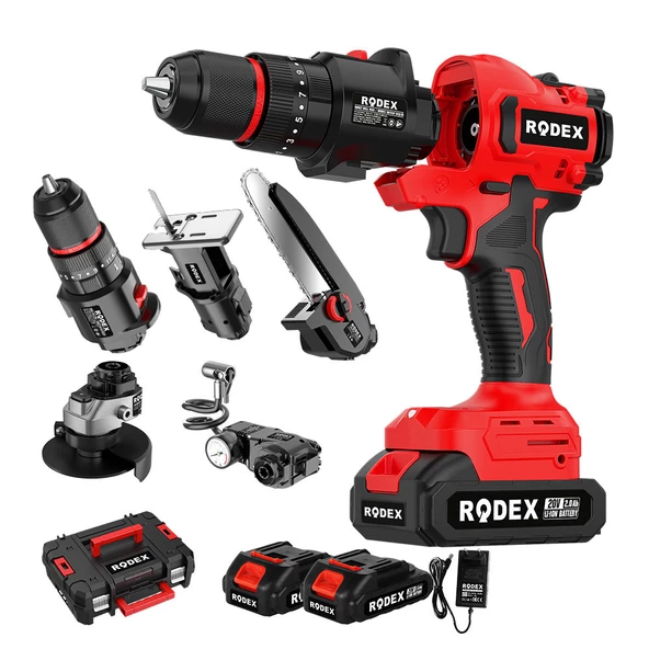 A.K. ÇOK AMAÇLI 20V 5 DEĞİŞTİRİLEBİLİR BAŞLIKLI 2 x LI-ION 2.0Ah BMC RODEX - 2