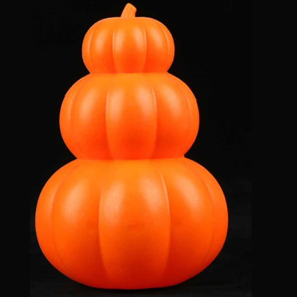Halloween Bal Kabağı 3 lü Işıklı 22 cm - Resim 4