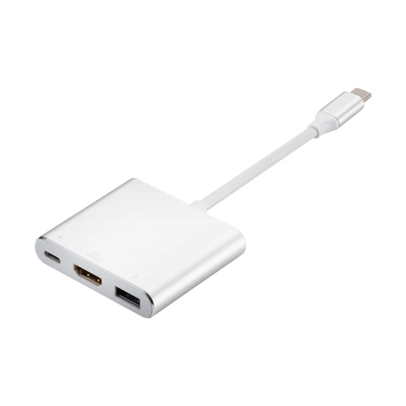 Technow 3'in 1 Type-C to Hdmi 4K USB 3.0 Çevirici Dönüştürücü Adaptör - Resim 9