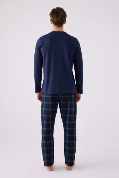 Arnetta Erkek Lacivert Uzun Kol Pijama Takım 3152 - Resim 3