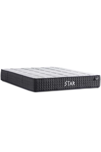Star Yatak 140x190 cm Çift Kişilik NMS Yaylı Saten Kumaşlı Full Ortopedik Sert Yatak Antrasit Bordür - 2
