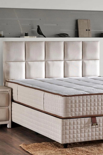 Star Yatak 100x200 cm Tek Kişilik NMS Yaylı Saten Kumaşlı Full Ortopedik Sert Yatak Krem Bordür - 2