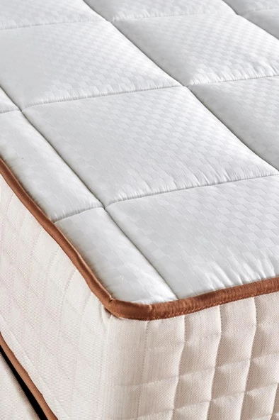 Star Yatak 100x200 cm Tek Kişilik NMS Yaylı Saten Kumaşlı Full Ortopedik Sert Yatak Krem Bordür - 6