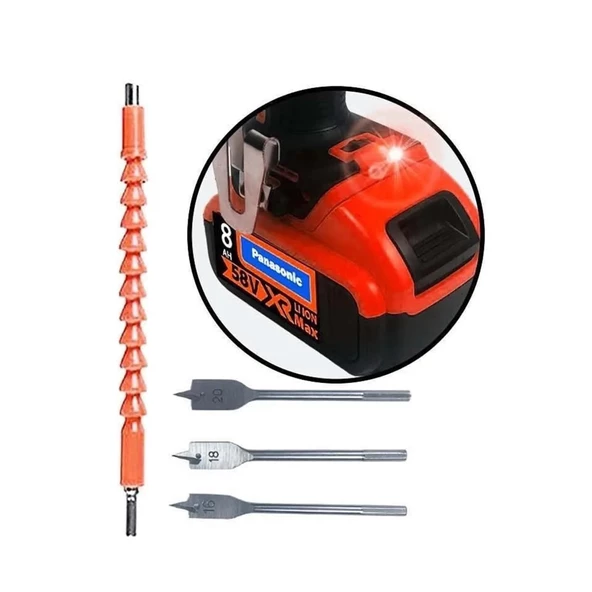 Darbeli Titanium Sargılı Lion Akülü Turbo Şarjlı Vidalama  Matkap Xpro Serii Xr 30 Pcs 58 V 10 Ah - 4