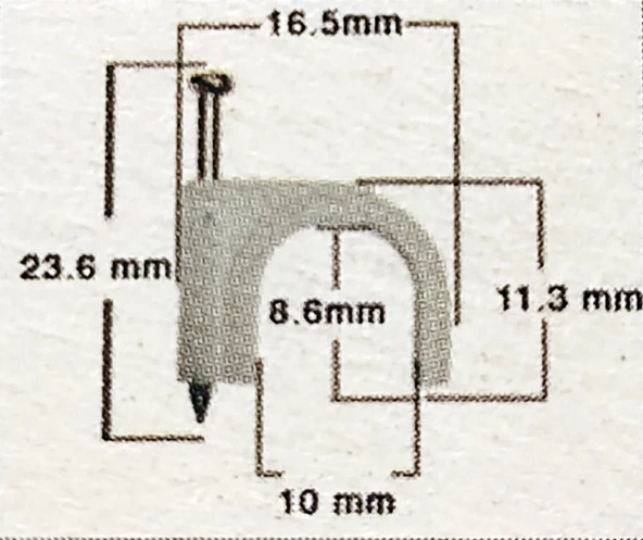 No:4 Beton Çivili Kablo Tutturma Kroşe NO:4 (100 lü Pk.) Beyaz Plastik - 2