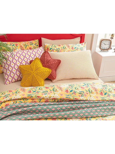 English Home Bloomy Branch Kolay Ütülenir Tek Kişilik Nevresım 160 x 220 cm Sarı - 3