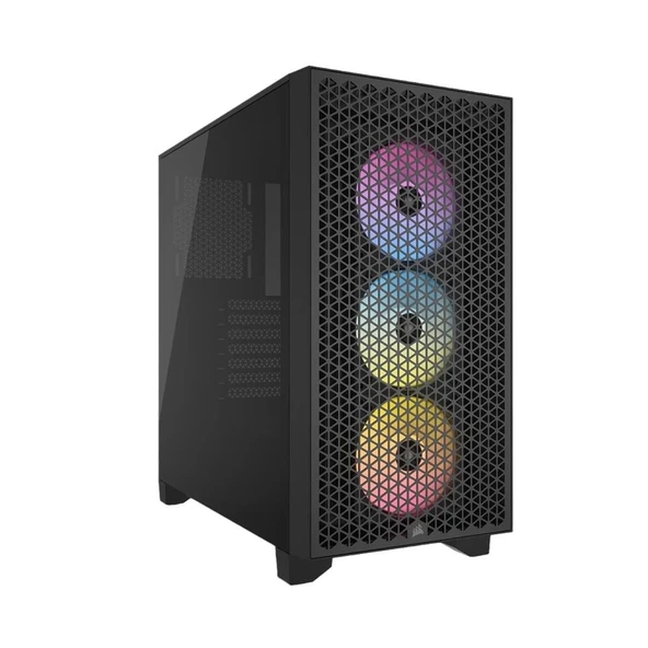 CORSAIR 3000D 3xAR120 RGB FANLI  MidT ATX SİYAH KASA