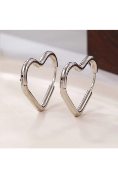 Paslanmaz Çelik Kalp Küpe Kararma Yapmayan Anti Alerjik Küpe Aksesuar Şık Kadın - 2