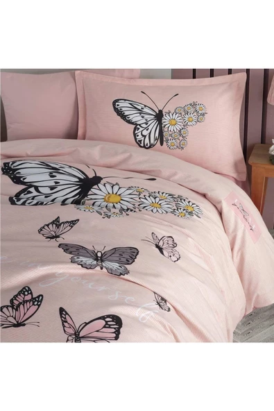 Clasy Tek Kişilik Nevresim Takımı Daisy Love V2 Somon - 3