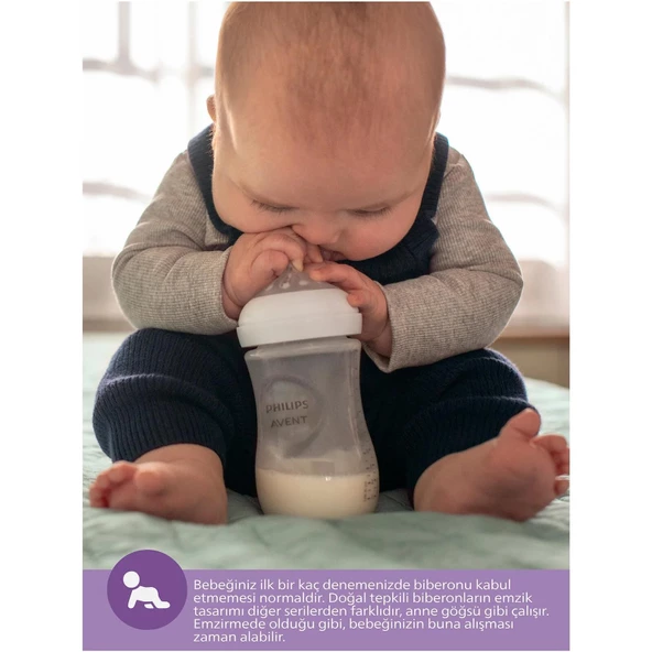 Philips Avent Natural Response PP 2'li Biberon Seti, 1+ Ay 260ml SYC903/02 - 2