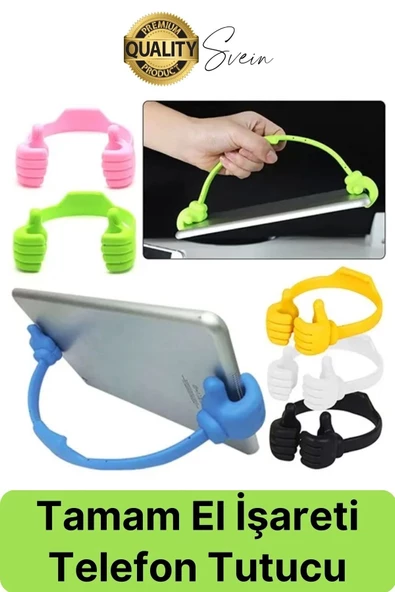 Sevimli 2 El Ayarlı Dikey Yatay Baş Parmak Şekilli Dekoratif Tablet Ekran Tutucu Mobil Masaüstü