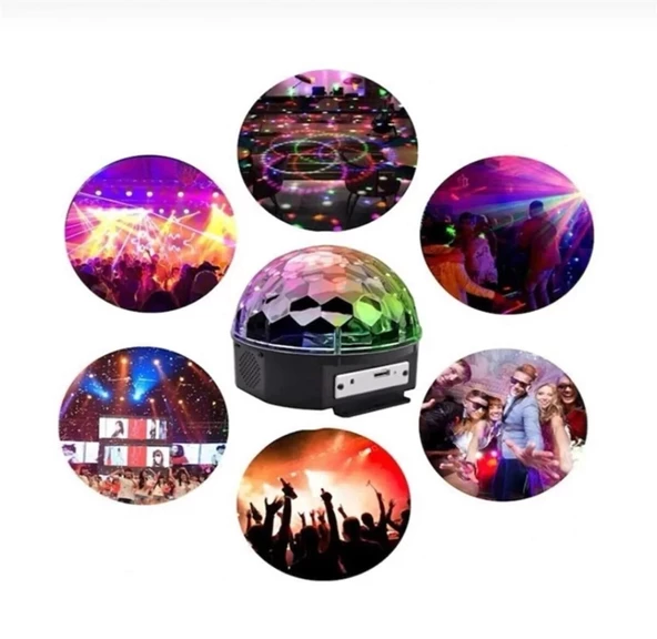 Uzaktan Kumandalı Müzikli Dönerli Disko Topu Bluetooth Sese Duyarlı - 2