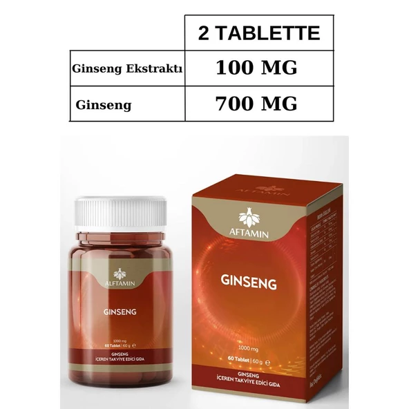 Alftamin Ginseng İçeren Takviye Edici Gıda 1000 mg 60 Tablet - 3