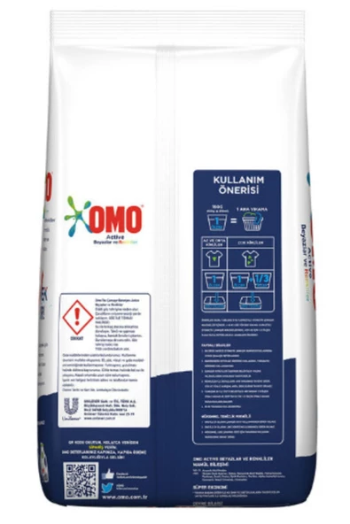 Omo   Toz Çamaşır Deterjanı Active Beyazlar Ve Renkliler 10 Kg - 2