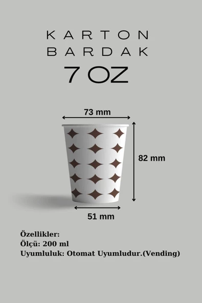 Karton Bardak   Gerçek 7 Oz Adet:3000