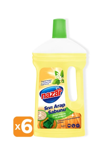 Nazar   Sıvı Arap Sabunu 6'lı Portakal Çiçeği Kokulu 6x1000ml