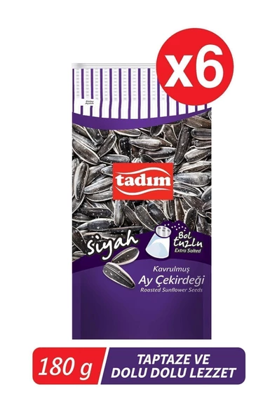 Tadım   Siyah Ay Çekirdeği Bol Tuzlu 180gr 6'lı Paket