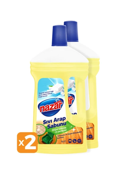 Nazar   Beyaz Sabun Kokulu Sıvı Arap Sabunu 1 Litre X 2 Adet