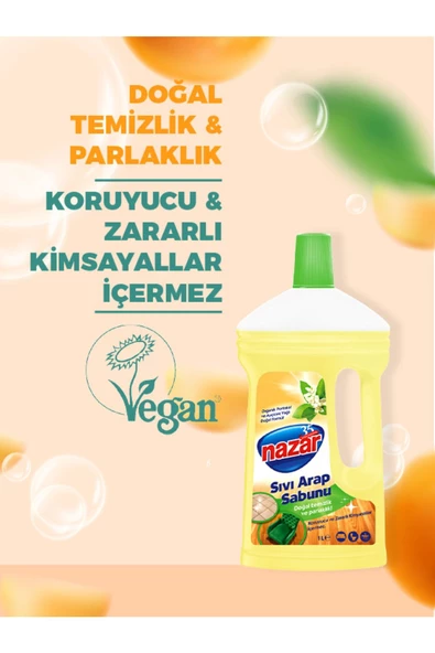 Nazar   12'li Sıvı Arap Sabunu Portakal Özlü Sıvı Arap Sabunu 1 Lt X 12 Adet - 2