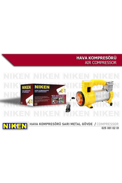 Niken Metal Gövdeli Sarı Işıklı Mini Oto Araç Hava Kompresörü 12v - 3
